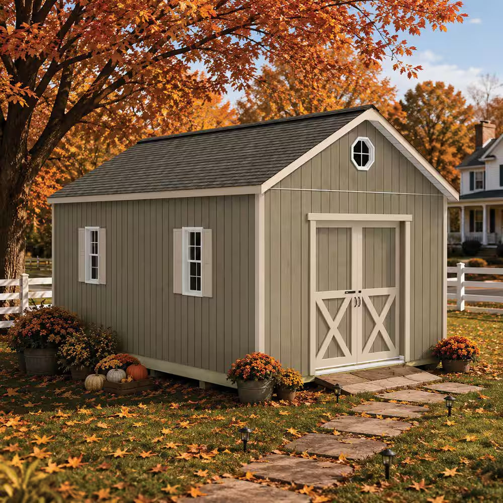 Shedquarters 12 Ft. X 20 Ft. Wood Shed Kit with Sliding Doors and Fortressfloor (240 Sq. Ft.)