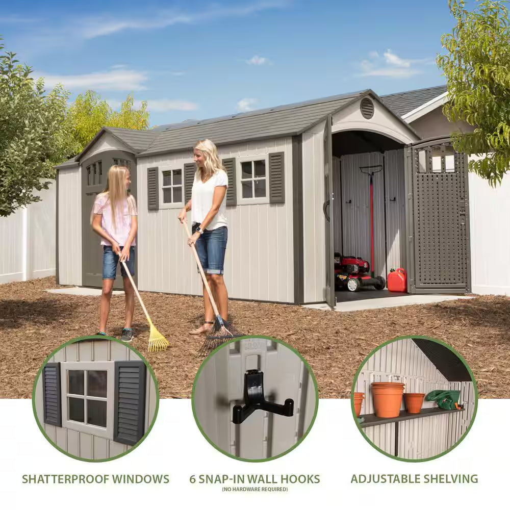 17.5 Ft. W X 8 Ft. D Resin Outdoor Storage Shed (127.5 Sq. Ft.)