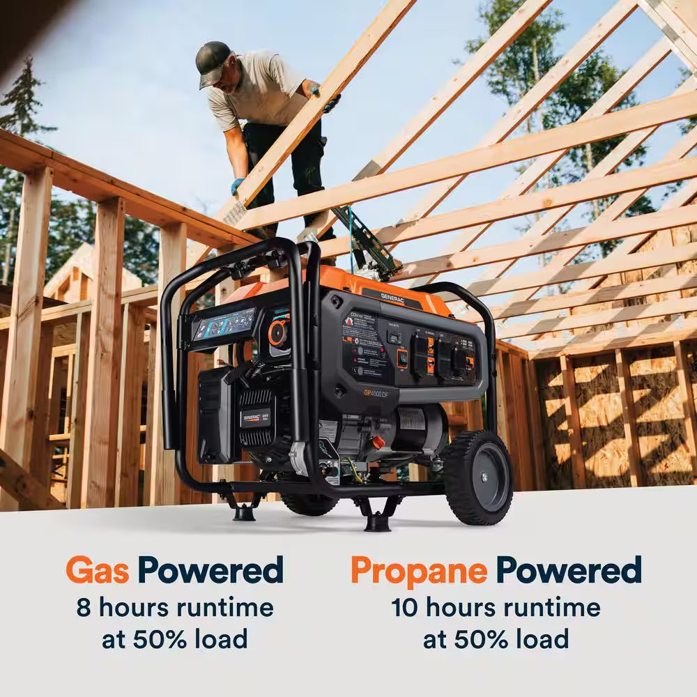 5000 / 4000-Watt Dual Fuel Recoil Start Gasoline / Propane Powered Portable Generator-Gp4000 DF