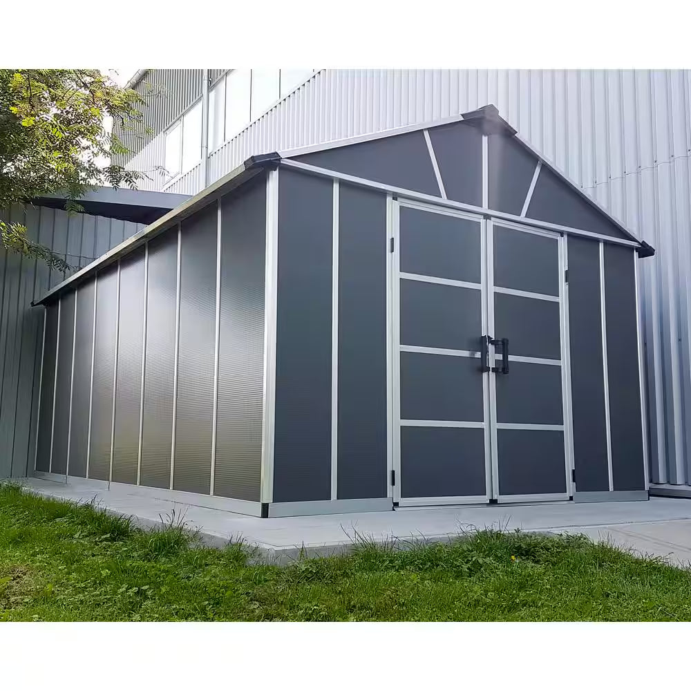 Yukon 11 Ft. W X 21 Ft. D Resin Plastic Outdoor Garden Storage Shed with Floor (229.8 Sq. Ft.) in Dark Gray