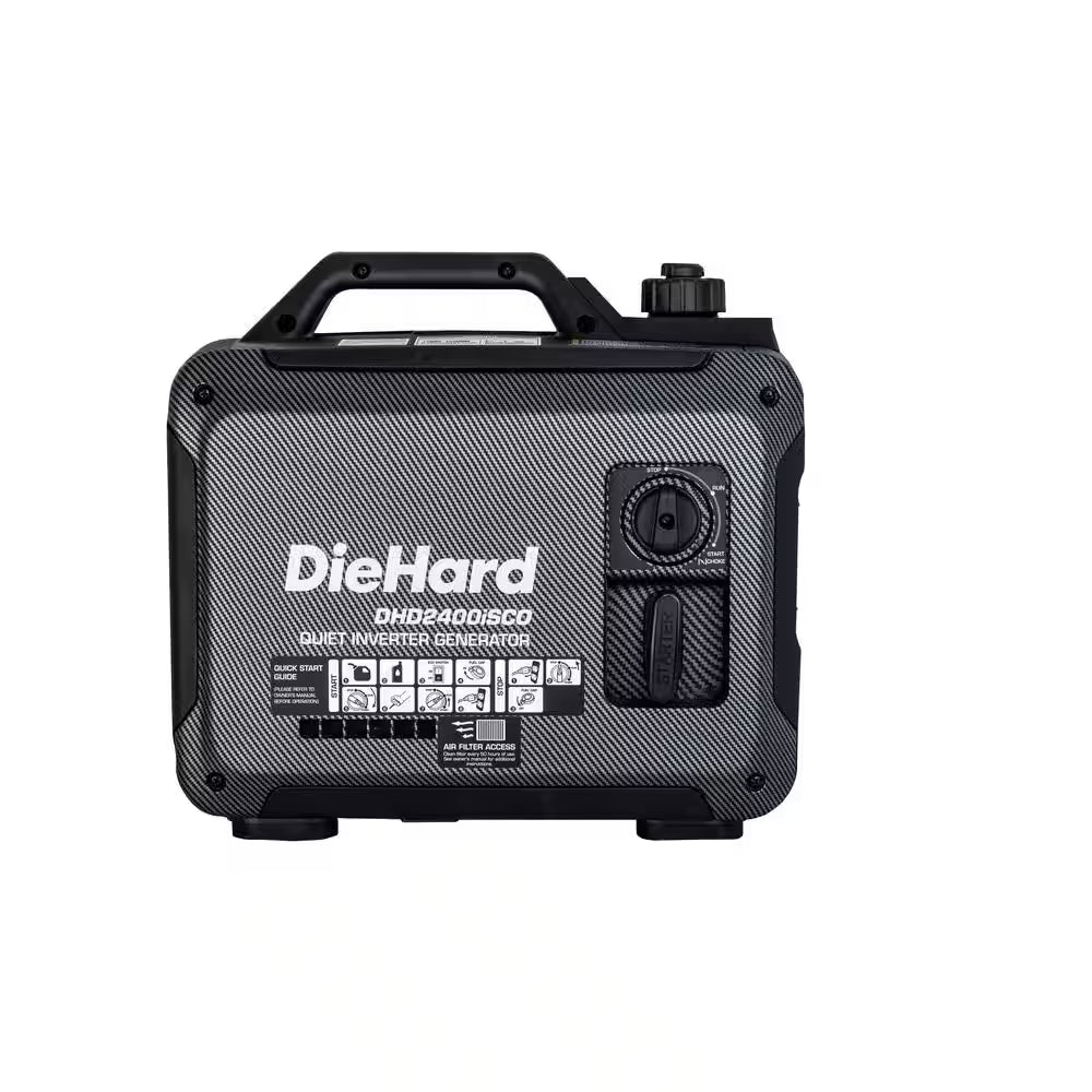 2,000-Watt to 2,400-Watt Recoil Start Portable Gasoline Powered Inverter Generator with CO Alert
