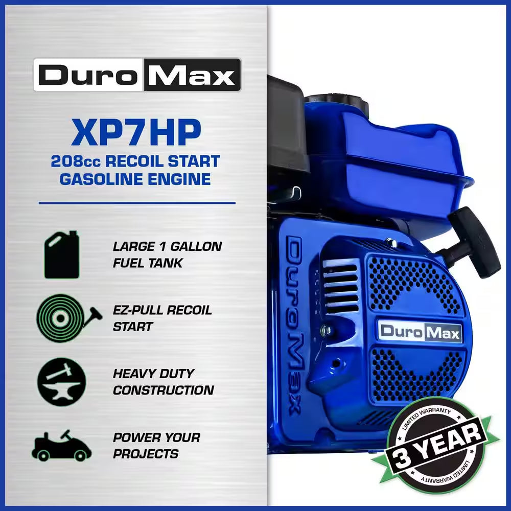 208Cc 3/4 In. Gasoline Multi-Purpose Horizontal Key Shaft Recoil Start Portable Engine 50-State