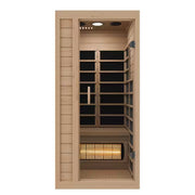 S13HD Series 1-Person Indoor Hemlock Wooden Infrared Saunas with Carbon FAR, LED Touch Control Panel and Heater