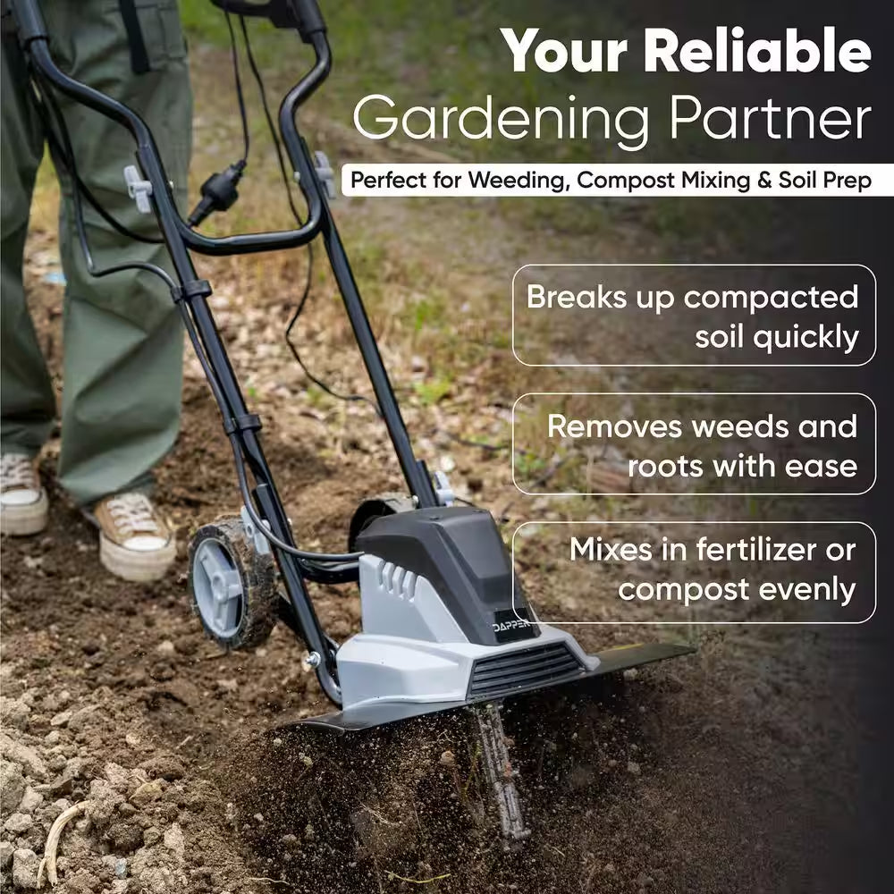 18 In. 15 Amp Electric Garden Tiller Cultivator
