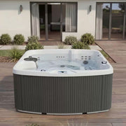 Leganza 6-Person 90-Jet 230V Hot Tub in Arctic White/Coastal Gray with Lounge Seating