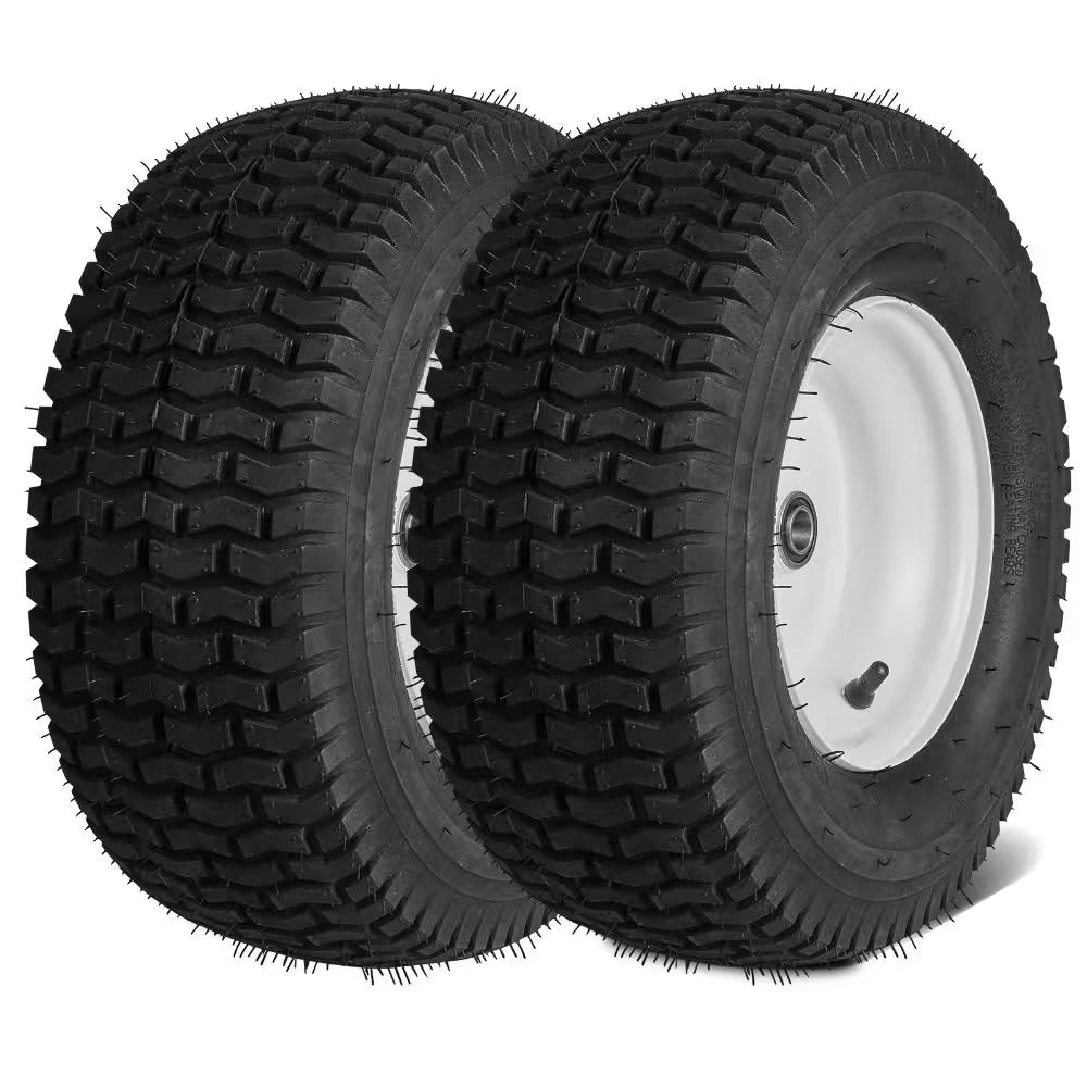 Lawn Mower Tires with Rim 16 X 6.5-8 In. Tubeless 2-Pack with 16 Adapters