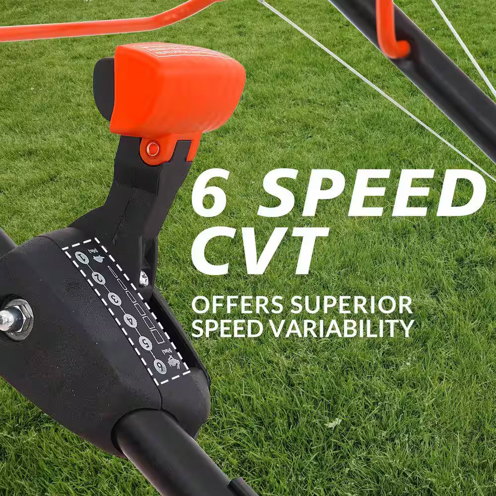24 In. 201Cc Electric Start SELECT PACE 6 Speed CVT High Wheel RWD 3-In-1 Gas Walk behind Self Propelled Lawn Mower