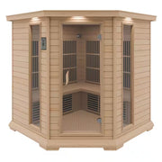 S10HD Series 5-Person Indoor Hemlock Wooden Infrared Sauna with Carbon FAR, LED Touch Control Panel