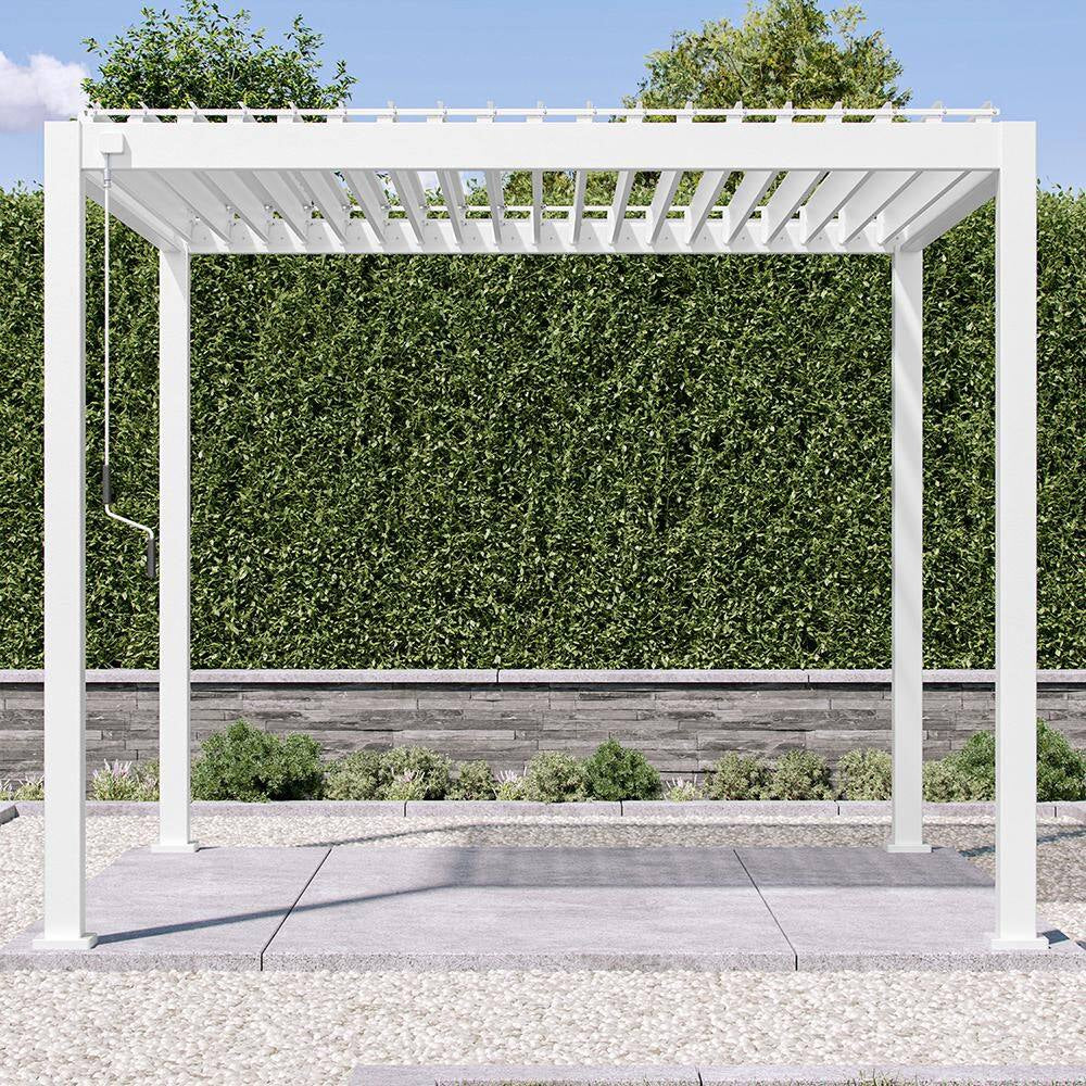 111S 10 Ft. X 10 Ft. Aluminum Pergola with Louvered Roof