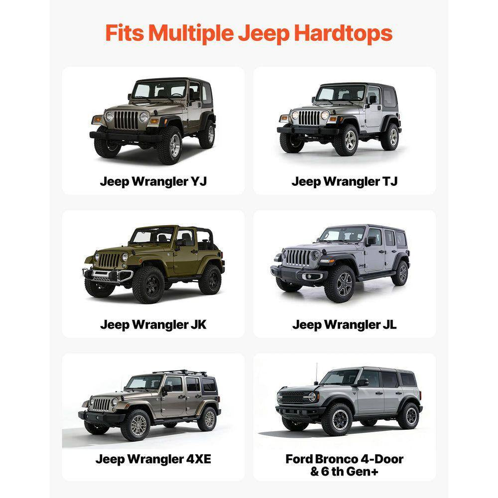 Hardtop Remover Lift 220 Lbs., Portable Carlift, Adjustable Height for Jeep Wrangler YJ TJ JK JL 4XE Ford Bronco 6 Gen+
