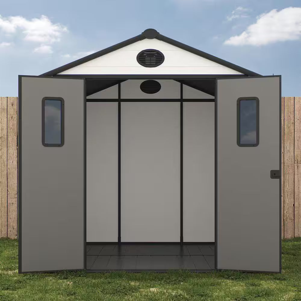 8 Ft. W X 8 Ft. D Outdoor Resin Garden Tool Storage Shed for Backyard (64 Sq. Ft.)