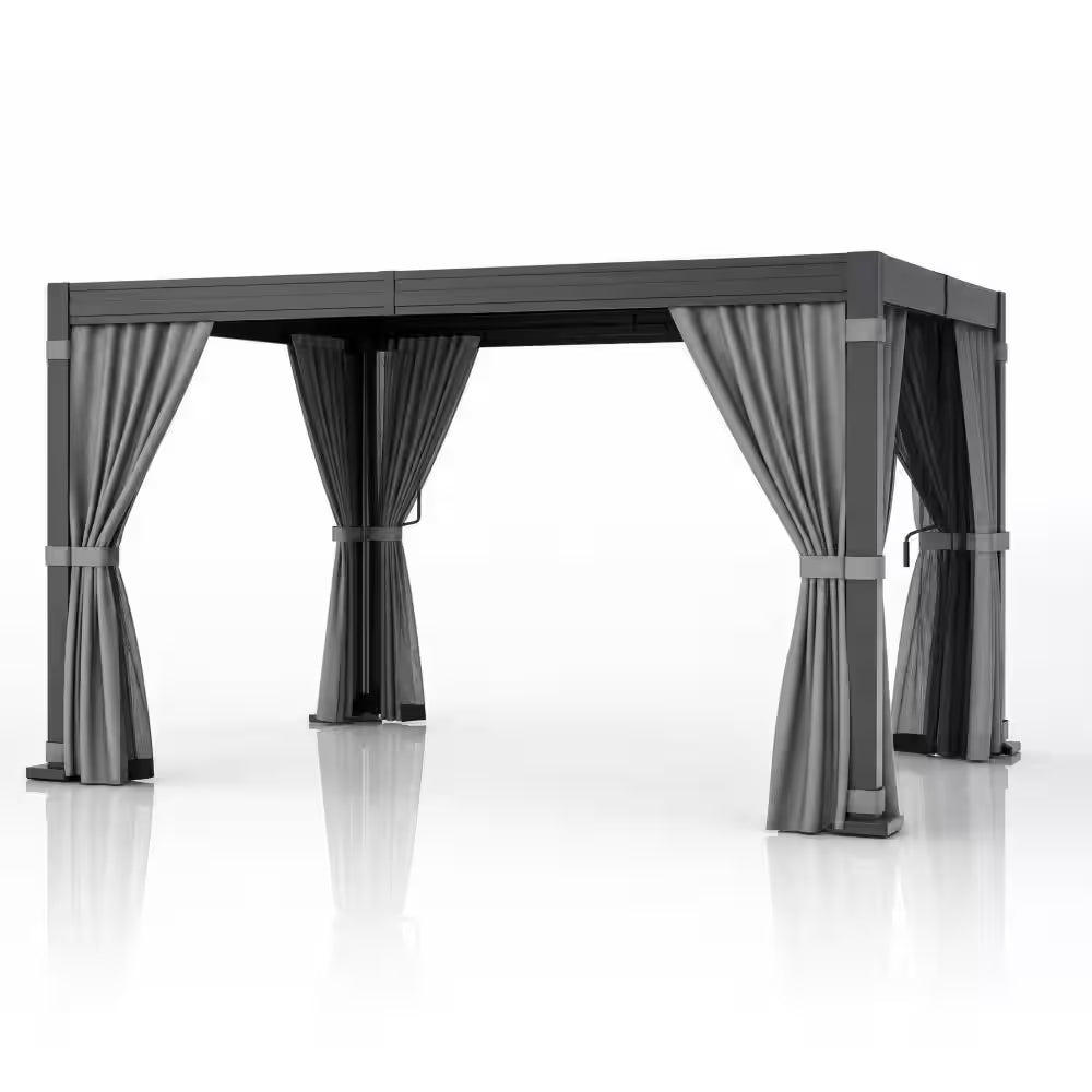 10 Ft. X 12 Ft. All-Weather Aluminum Pergola with Adjustable Louvered Roof