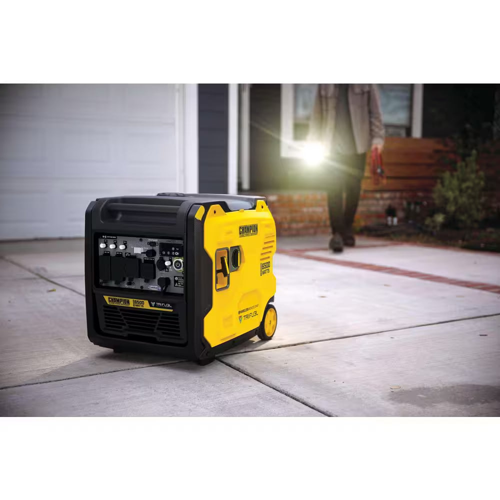 6500/5250-Watt Remote Start Gas, Propane, Natural Gas Tri Fuel Inverter Generator, Free 3-Year Warranty, for RV and Home
