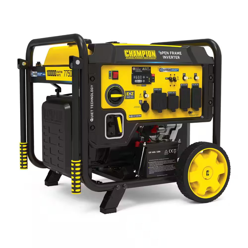 10,000/7,750-Watt Electric Start Gas Open Frame Inverter Generator, Free 3-Year Warranty for Home Backup