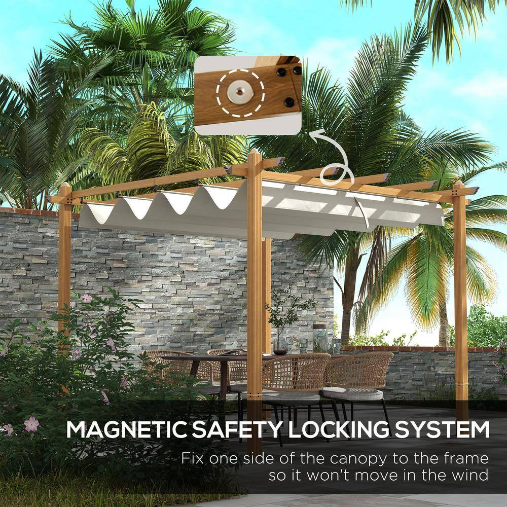 10 Ft. X 13 Ft. Cream White Aluminum, Polyester Pergola