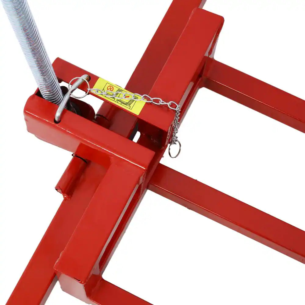 800Lb Lawn Mower Lift for Riding Tractors, Universal Tractor Lifter with 45° Tilt Adjustment, Red