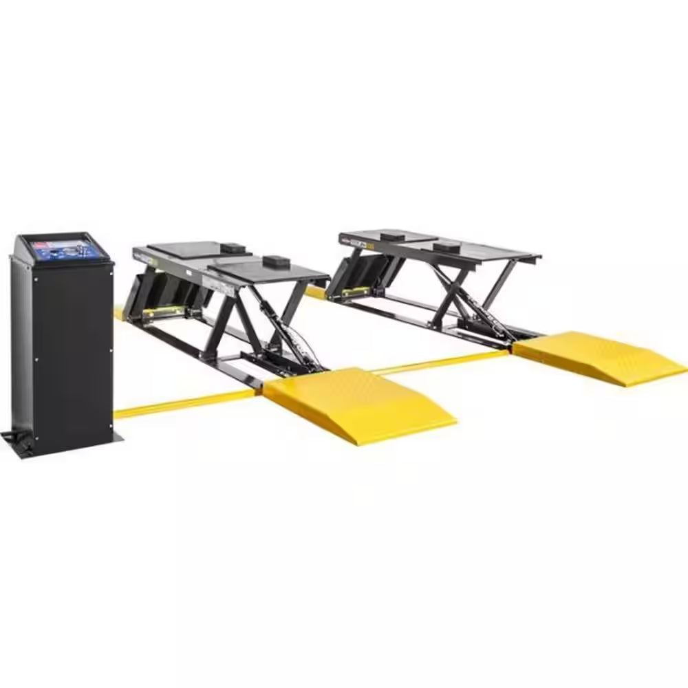 P-9000LT Pit-Style Low-Rise Scissor Car Lift 9000 Lbs. Capacity - Open-Center with 220V Power Unit Included