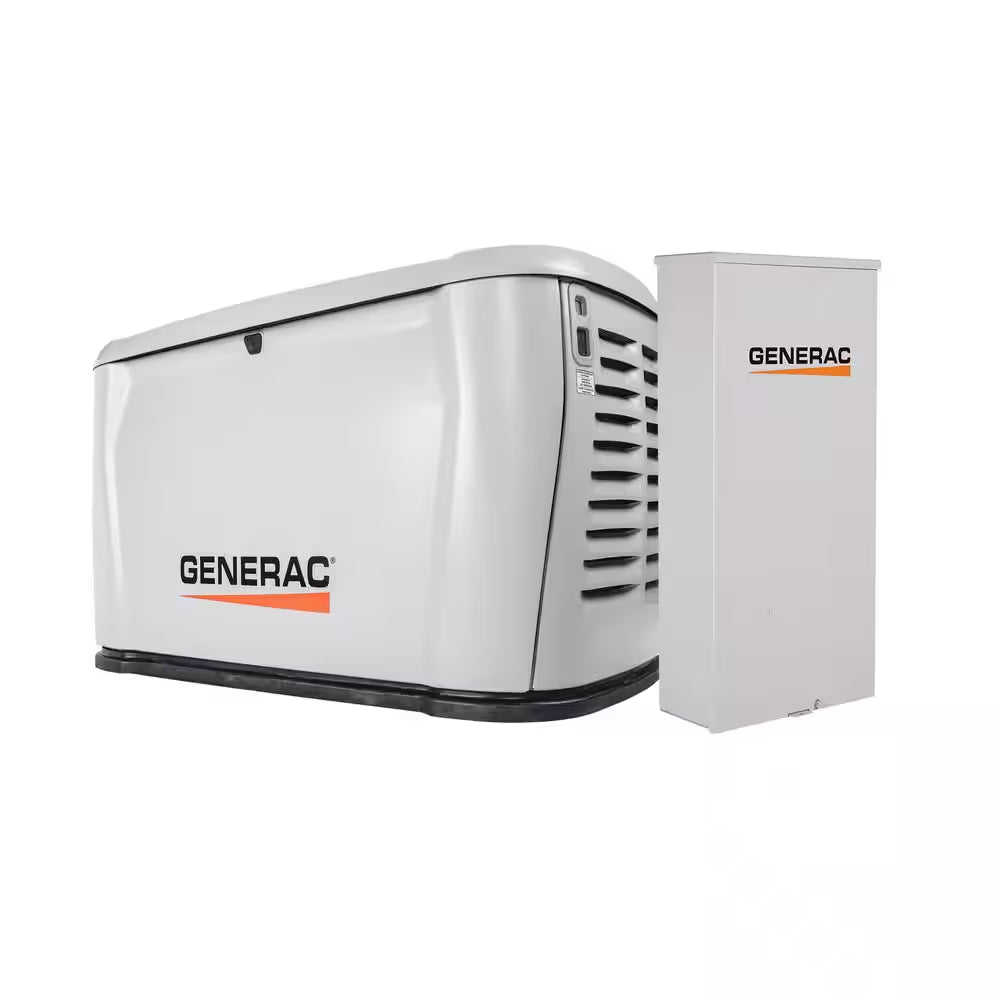 10Kw Air-Cooled Auto Start Natural Gas or Propane Whole House Generator 16C Transfer Switch W/ Smart Mobile Monitoring