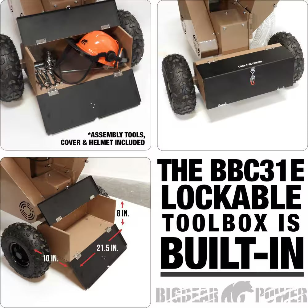 Tornadic 3 In. 7 HP Gas Powered Commercial Chipper Shredder, Self Feeding, with Vacuum and Electric Start