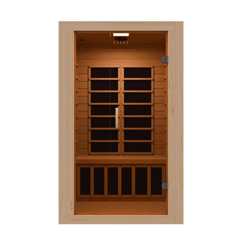 Home Sauna Room 2-Person Indoor Hemlock Wooden Infrared Indoor Sauna Spa with Bluetooth Digital Control Panel