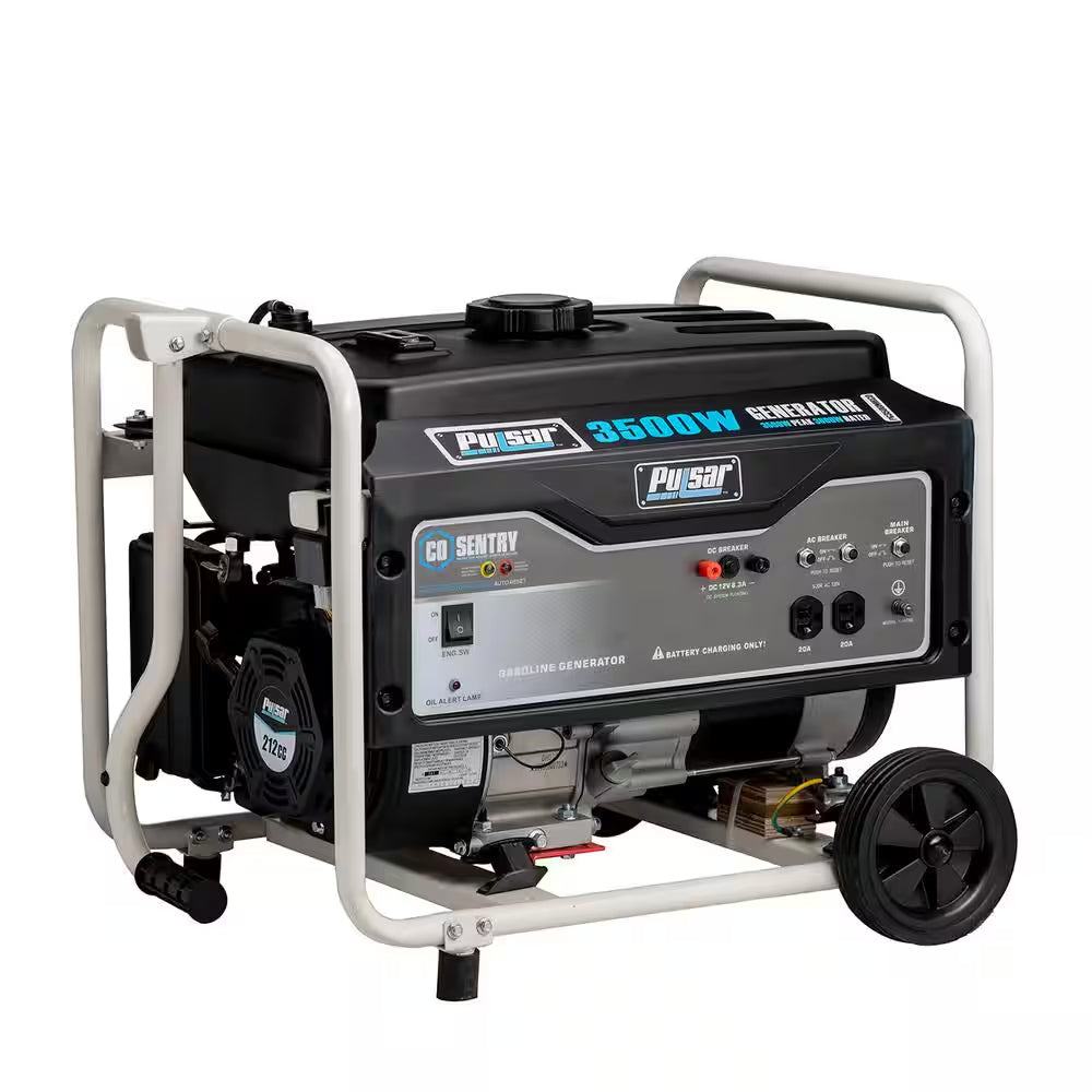 3,500-Watt/3,000-Watt Fuel with Recoil Start Portable Home Gas Power Generator with CO Alert