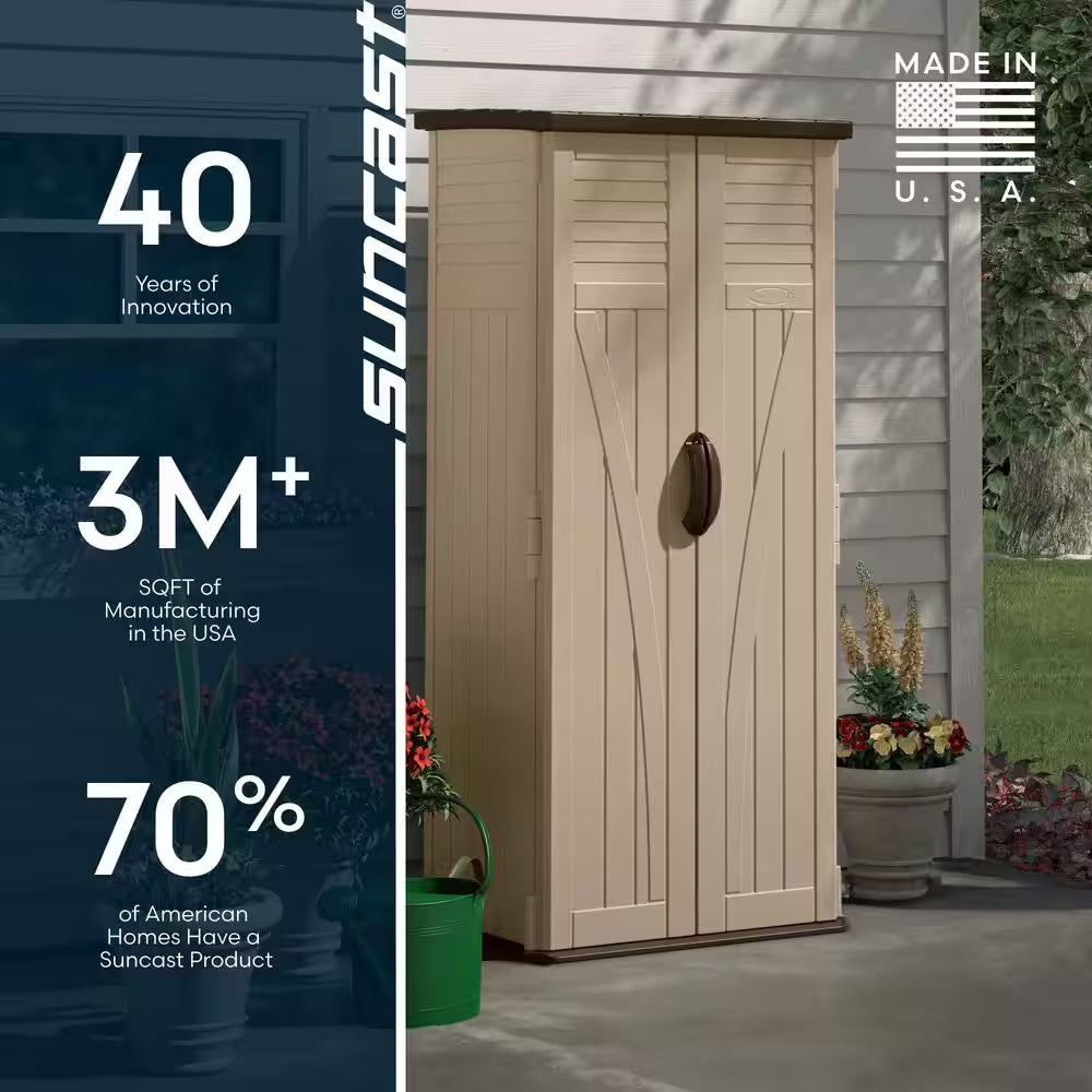 2 Ft. 8.25 In. X 2 Ft. 1.5 in X 6 Ft. Resin Vertical Storage Shed