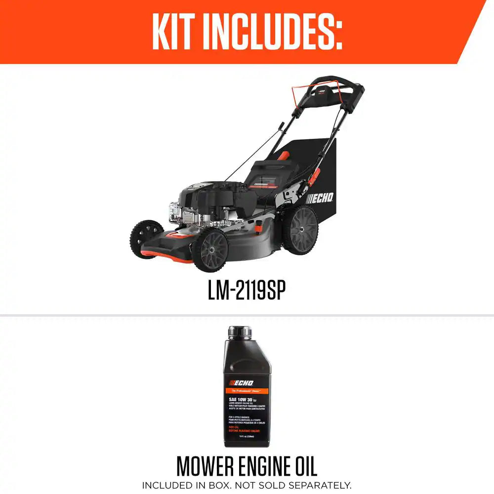 21 In. 190 Cc Briggs and Stratton Gas 3-In-1 Twin Blade RWD Self-Propelled Lawn Mower with Single Lever Deck Adjustment