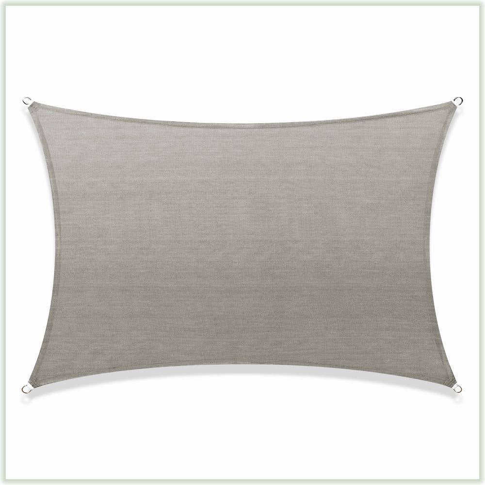 10 Ft. X 13 Ft. 190 GSM Grey Rectangle Sun Shade Sail Screen Canopy, Outdoor Patio and Pergola Cover