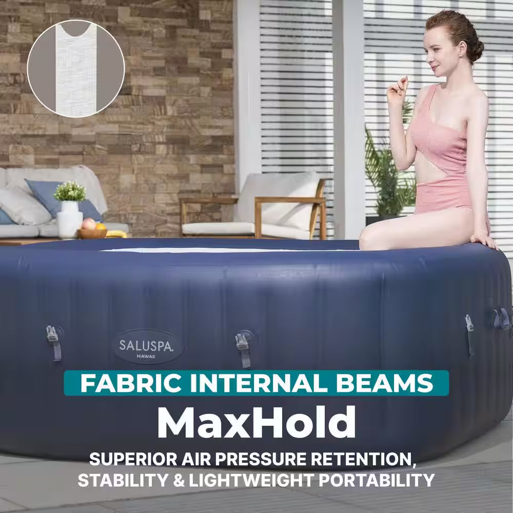 Saluspa Hawaii 4-Person 140 Jet 120V Inflatable Hot Tub with Airjets, Square Spa