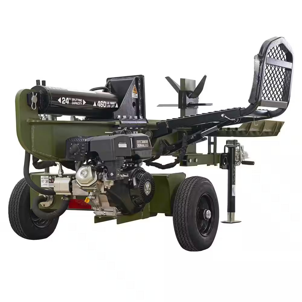 H6135FB 35-Ton 306Cc Gas 2/4/6 Way Full Beam Log Splitter with Hydraulic Log Lift