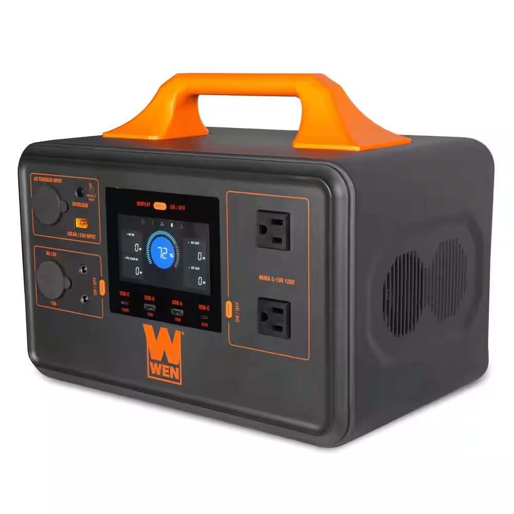 1000-Watt 1030Wh Lithium-Ion Power Station and Battery-Powered Push Start Inverter Generator with Bidirectional Charging
