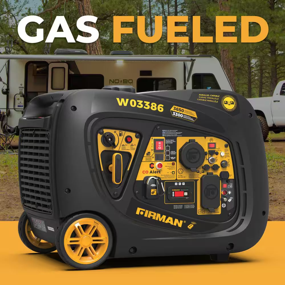 3650-Watt,3300-Watt Remote Electric Start Gas Powered Inverter Generator With, RV Ready Outlet and CO Alert Technology