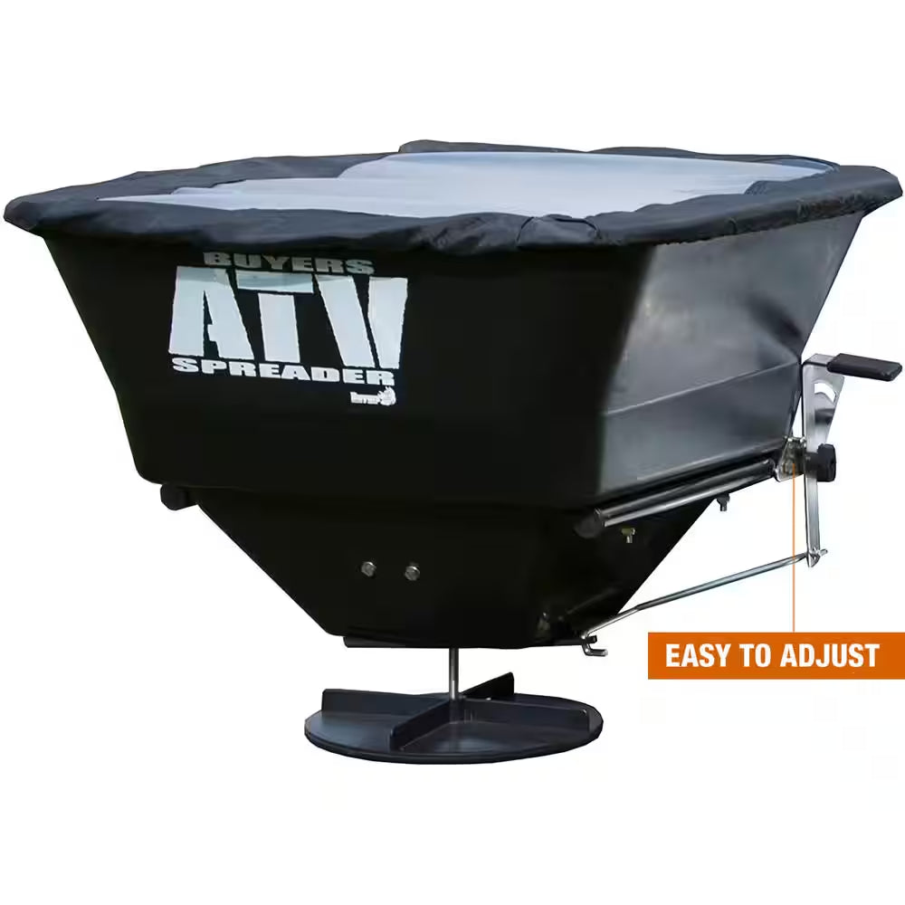 100 Lbs. Capacity ATV Mounted All Purpose Broadcast Spreader for Rock Salt, Feed, Seed and Fertilizer