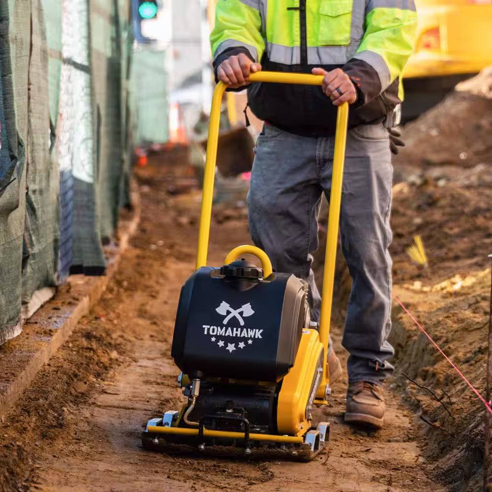 5.5 HP Honda Plate Compactor 23 In. X 17 In. Gas Powered 3,000 Lb./Sq.Ft Tamper and Water Tank for Soil Asphalt