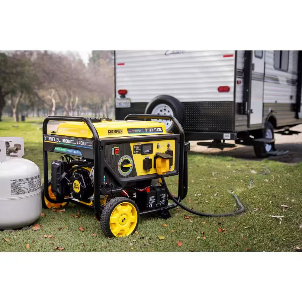 5000/4000-Watt Electric Start Tri Fuel Portable Generator with Free 3-Year Warranty for RV and Home