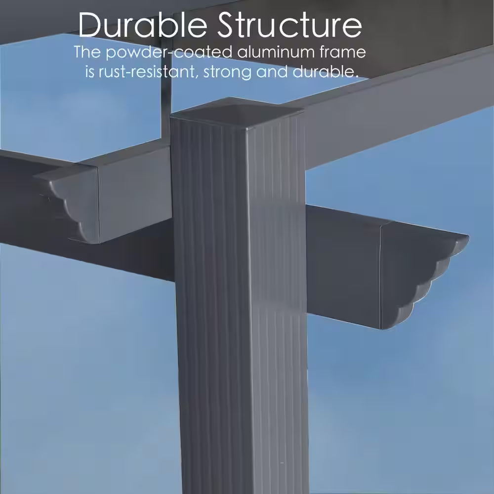 Morgan 10 Ft. X 10 Ft. Aluminum Frame Outdoor Pergola with Beige Canopy