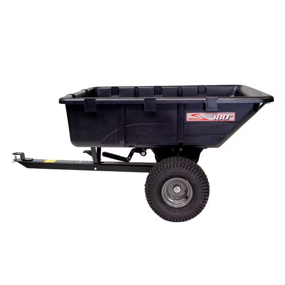 The Roger 180° Full Dump Cart with Durable Compression-Molded Poly Bed for Lawn Tractors and ZTR Mowers