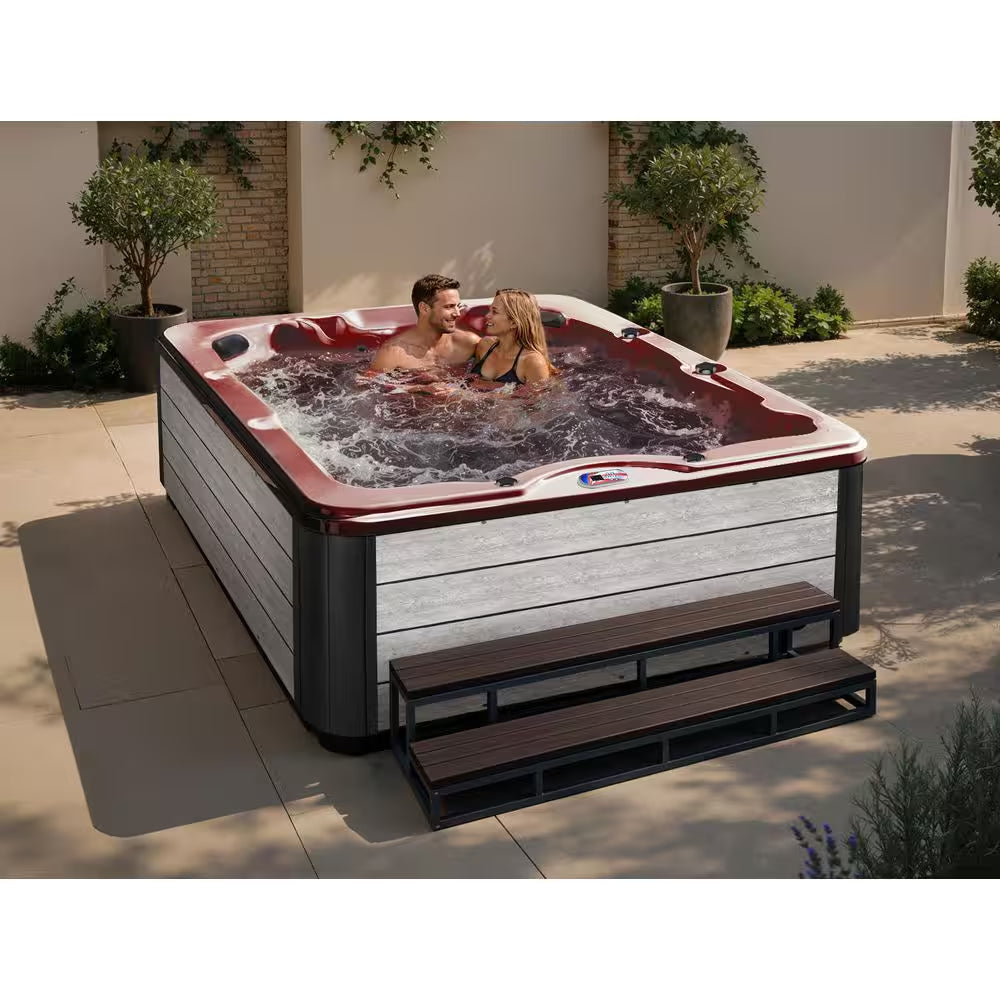 Glory 7-Person 40-Jet Premium Acrylic Lounger Spa Hot Tub with 2 Backlit LED Waterfalls