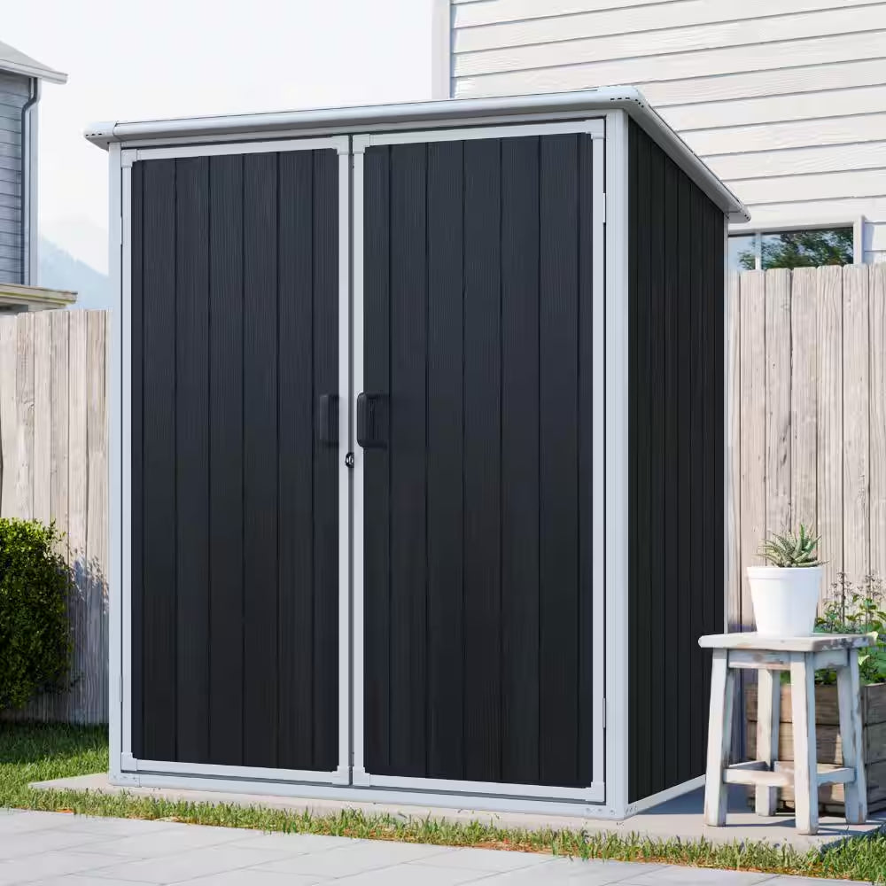 8X6 Ft Resin Outdoor Storage Shed with Lockable Door, Ventilated, Waterproof, Uv-Resistant , Coverage Area- 46 Sq.Ft.