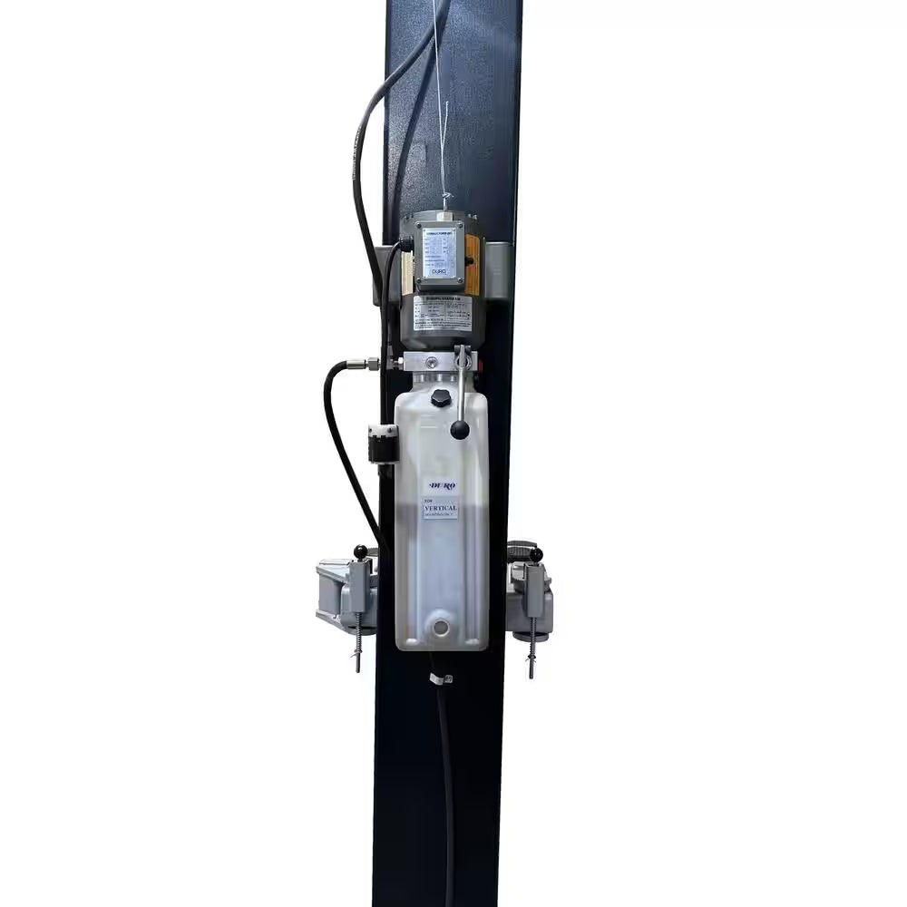 Asymmetric 2 Post Car Lift Clear Floor 9,000 Lbs. Capacity Heavy Duty in Black