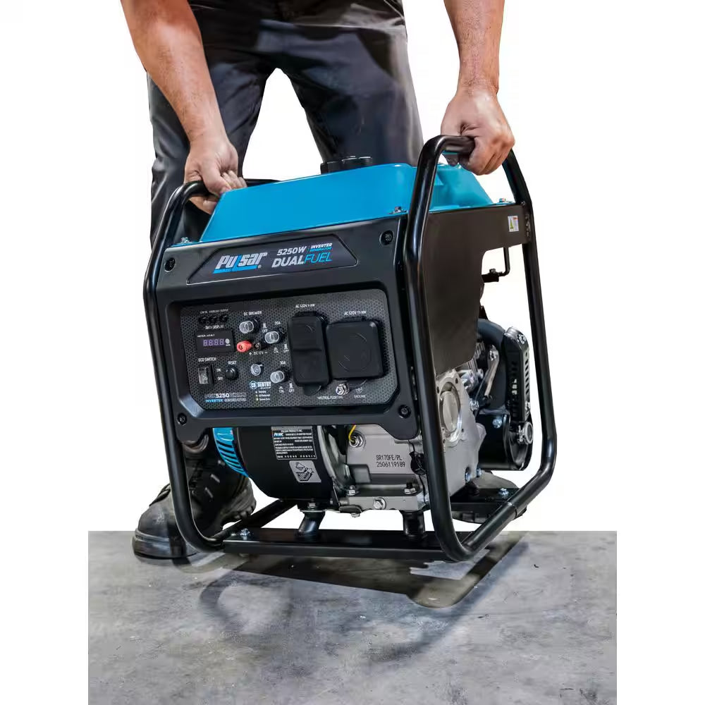 5250W Dual Fuel Gas Recoil Start Open Frame Inverter Generator with CO Sentry