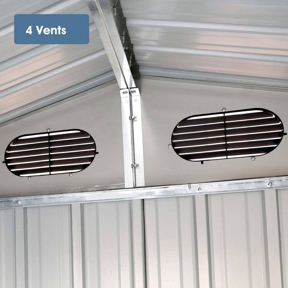 20 Ft.W X 13 Ft.D Outdoor Metal Storage Shed, Utility Tool House with 2 Doors, 4 Vents for Car,Truck, Gray (252 Sq. Ft.)