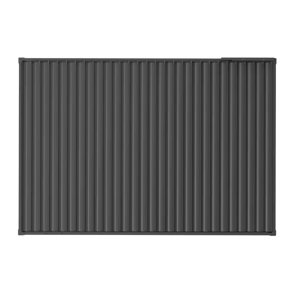 12 Ft. X 16 Ft. Dark Gray Powered Aluminum Louvered Pergola with Adjustable Roof, LED Lights and Rain Sensor