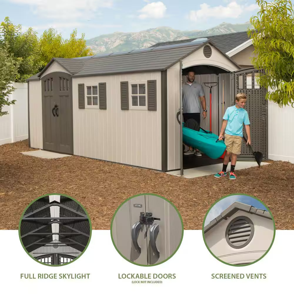 17.5 Ft. W X 8 Ft. D Resin Outdoor Storage Shed (127.5 Sq. Ft.)