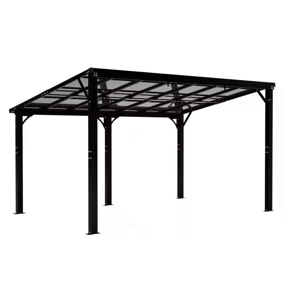 14 Ft. X 10 Ft. Outdoor Hardtop Gazebo Patio Pergola with Tinted Polycarbonate Roof