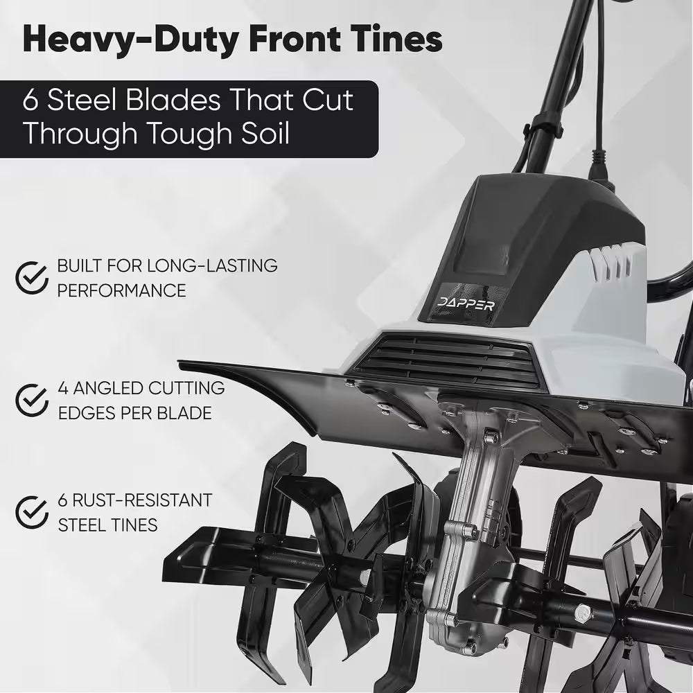 18 In. 15 Amp Electric Garden Tiller Cultivator