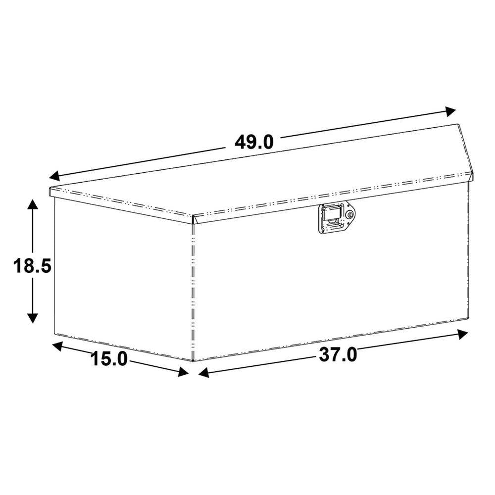 16 In. X 16 In. X 49 In. Gloss Black Steel Trailer Tongue Truck Tool Box