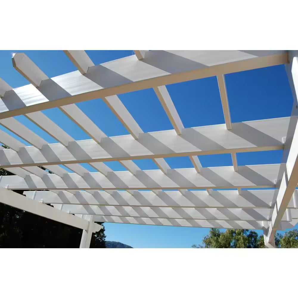 Queensbrook 7 Ft. 5 In. X 7 Ft. 5 In. White Vinyl Pergola