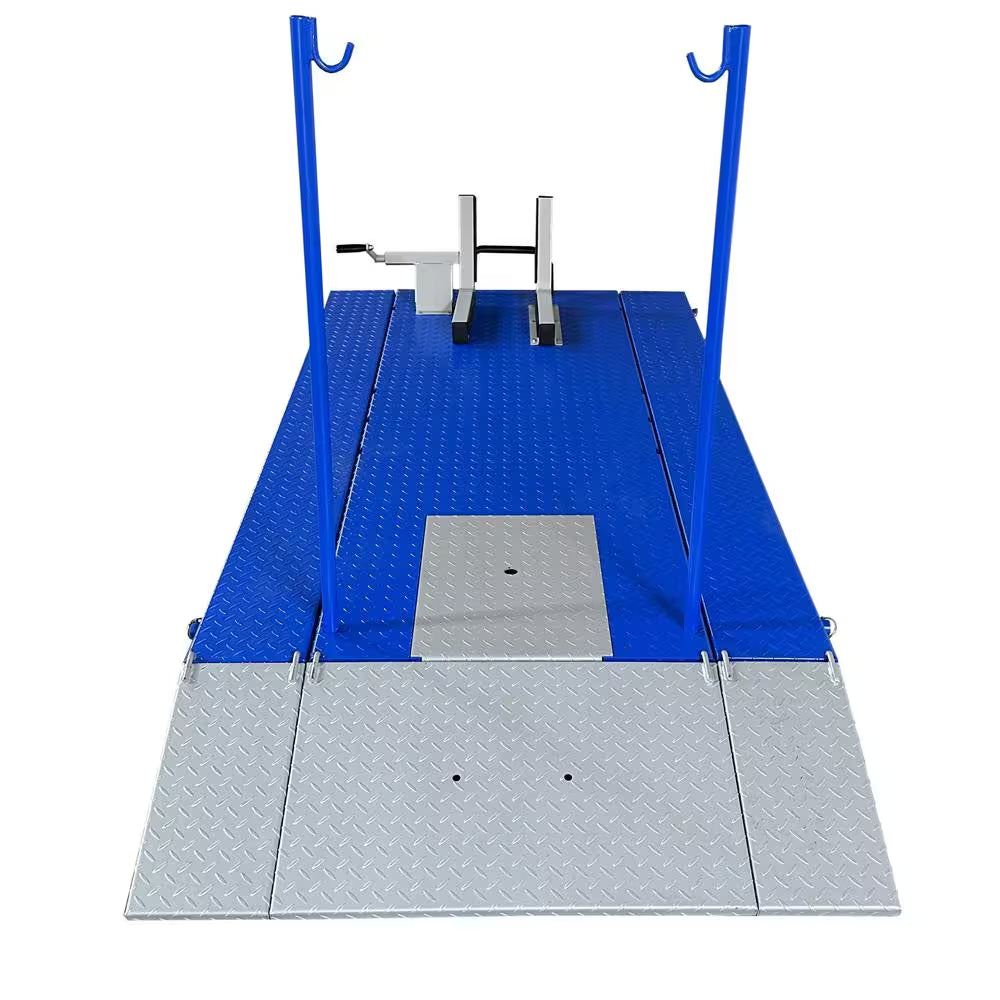 High Rise Motorcycle Lift Bench with Vise, Sides, Balance Bar, Pump 1,500 Lbs.